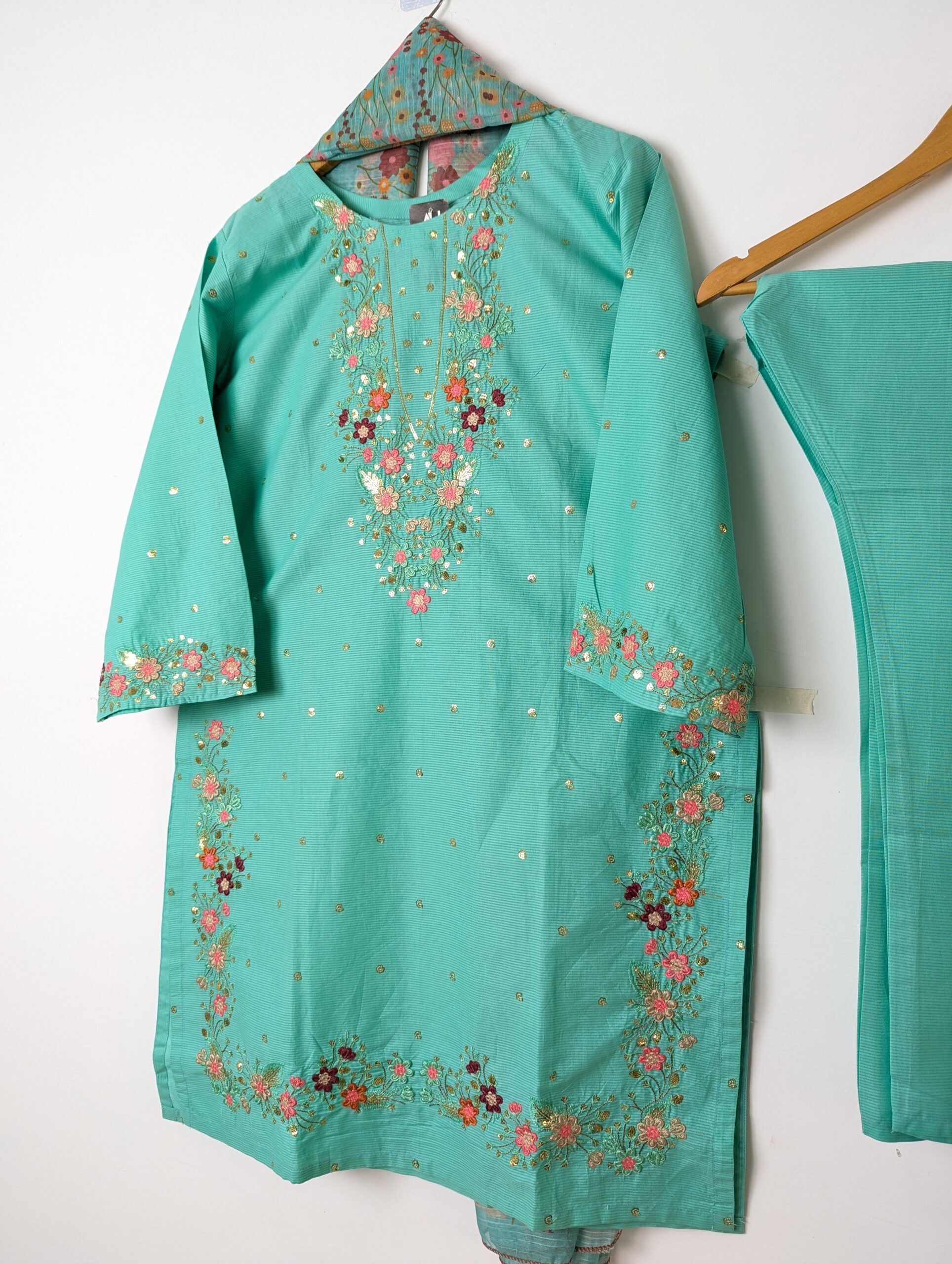 COTTON embroidered FION4-MINT - Image 4