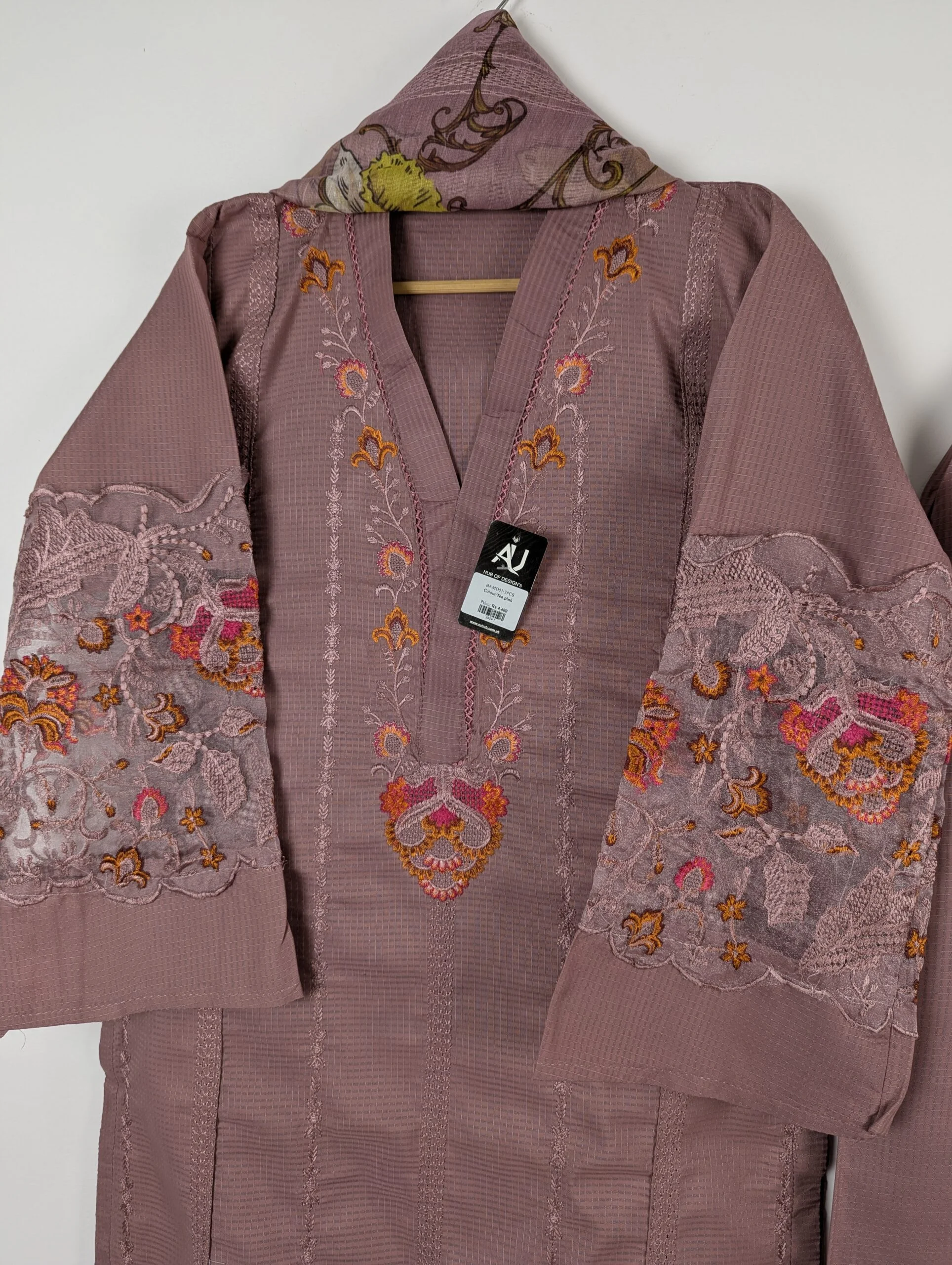 Cotton embroidered dress BAMD51-3PCS
